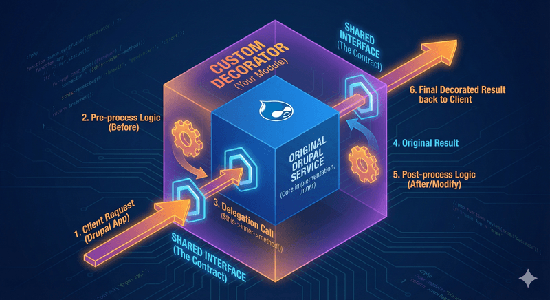 Schéma UML simplifié du pattern Decorator