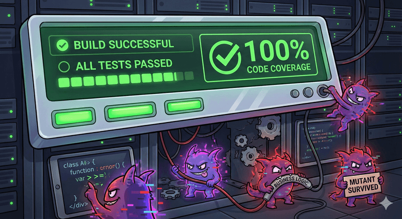 Illustration : Des mutants sèment la panique dans le code malgré un coverage à 100%