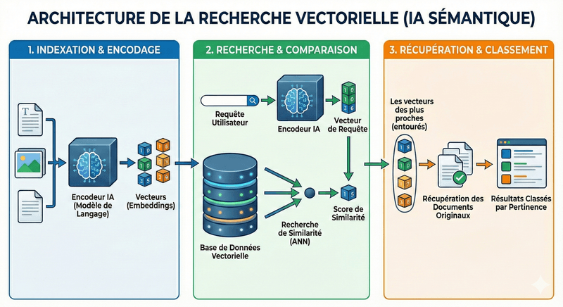 Infographie : Architecture technique de la recherche vectorielle